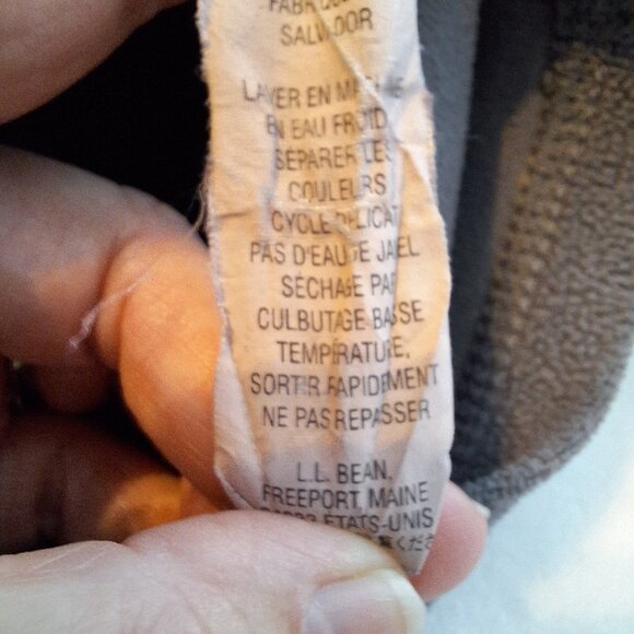 LL Bean Gray Trail Fleece Quarter Zip Pullover Jacket 280962 Sz Medium Pocket - Picture 5 of 8